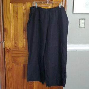 J.Jill 100% linen wide leg elastic waist pant with side pocket